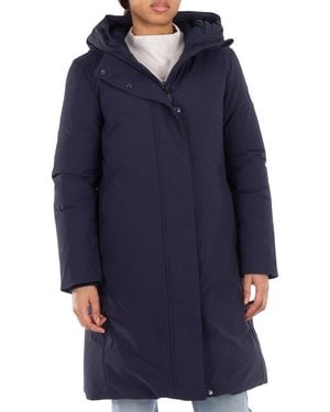 Save The Duck Drawstring Hood Long Sleeve Jacket, Brand Size 1 - Blue