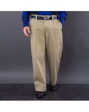 Burberry Loose Fit Pants - Natural