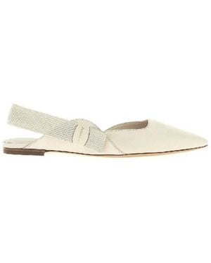 Ferragamo Vania Vara Bow Slingback Ballet Flats - Natural