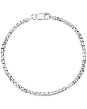 Kylie Harper Thick 8.5" Italian Sterling Round Box Chain Bracelet - Metallic