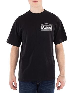 Aries Logo Print T-Shirt - Black