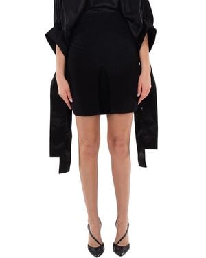 Burberry Front-Slit Detailed Button Skirt, Brand Size 4 (Us - Black