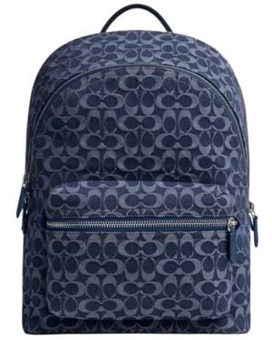 COACH Signature Denim Charter Backpack - Blue