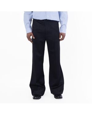Amiri Creased Flare Wool Trousers - Blue