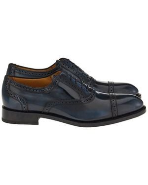Ferragamo Cap-Toe Oxford Brogue Shoes - Blue