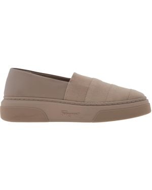 Ferragamo Slip-On Platform Trainers - Natural