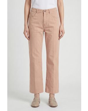 Brunello Cucinelli Papaya Cotton Straight Leg Trousers, Brand Size 40 (Us - Natural