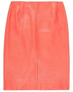 Bally River Leather Midi Skirt, Brand Size 40 Us - Pink