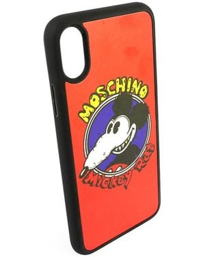 Moschino Ladies Mickey Rat Print Iphone X/Xs Case - Red