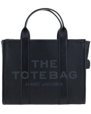 Marc Jacobs Grained Calf Leather Tote Bag - Blue