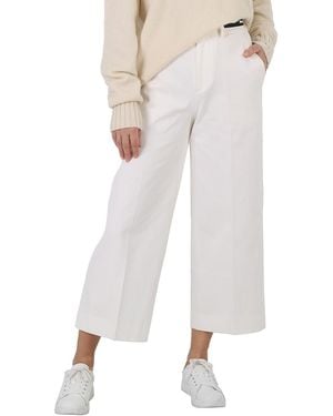 Moncler Ladies Cotton Gabardine Cropped Dress Trousers, Brand Size 40 (Us Size 8) - White