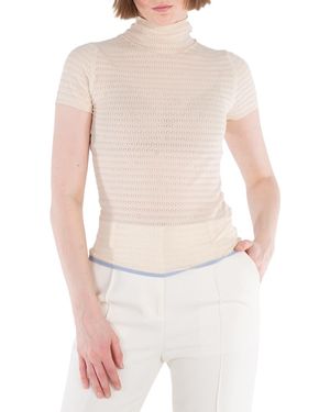 Victoria Beckham Polo Neck Knitted T-Shirt - White