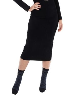 Victoria Beckham Ribbed Body Fitted Pencil Skirt, Brand Size 6 (Us - Black