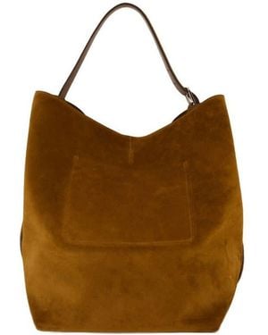 TOTEME Suede Hobo Shoulder Bag - Brown