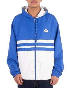 Lacoste Colourblock Hooded Windbreaker Jacket - Blue