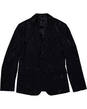 Roberto Cavalli Embellished Wool Blazer, Brand Size 48 Us - Blue