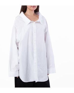 Balenciaga Balenciga Oversized Off Shoulder Cotton Poplin Shirt, Brand Size 36 Us - White