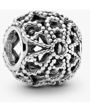 PANDORA Openwork Roses Charm - White