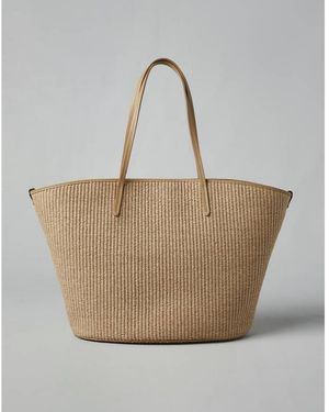 Brunello Cucinelli Woven Leather Tote Bag - Grey