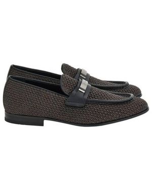 Ferragamo Woven Raffia Loafers - Black