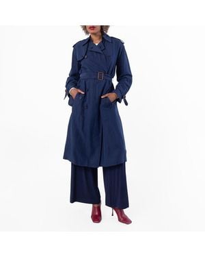 Polo Ralph Lauren Lightweight Silk-Blend Trench Coat - Blue