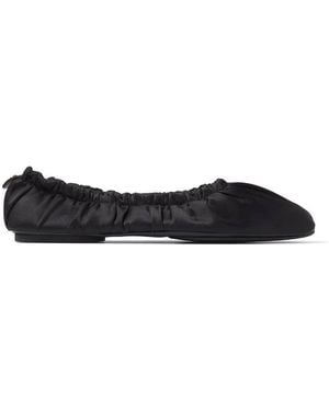 Jimmy Choo Bardo Satin Ballerina Flats, Brand Size 35 Us - Black