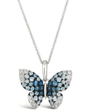 Le Vian Ladies Blueberry Ombre Butterfly Pendant Necklace Set - White