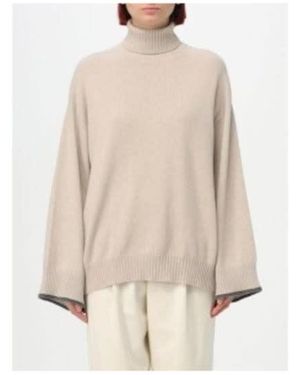Brunello Cucinelli Turtleneck Oversized Jumper - Natural