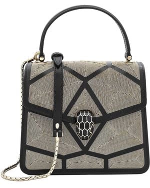 BVLGARI Serpenti Forever Top Handle Bag - Grey