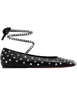 AMINA MUADDI Ane Crystal Embellished Ballerina Flats - Black