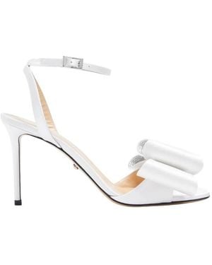 Mach & Mach Le Cadeau Satin Sandals - White