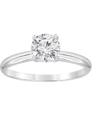 Brilliant Diamond 1.00 Caratt 14K Round Cut Lab Grown Diamond Solitaire Engagement Ring For - Color/Clarity-Jsi - Metallic