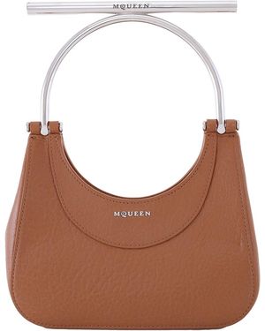 McQueen Chain-Link Crossbody Bag - Brown