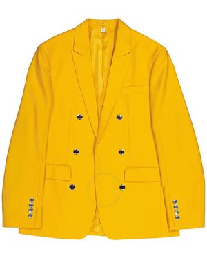 Burberry Marigold Tailored Wool Blazer Jacket, Brand Size 54 (Us - Yellow