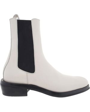 Ferragamo Frank Leather Chelsea Boots - White