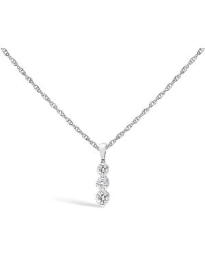 Haus of Brilliance 925 Sterling 1/7 Cttw Lab Grown Diamond Three Stone Diamond Pendant Necklace - Metallic