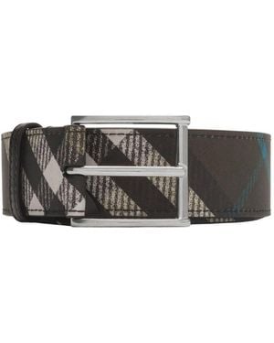 Burberry Check Plaid Pin Buckle Belt, Cm - Gray