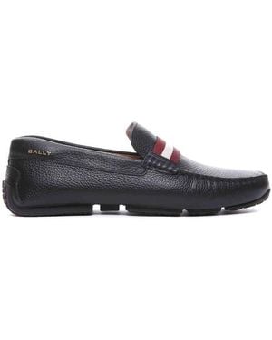 Bally Grained Leather Perthy Loafers, Brand Size 6 Us - Blue