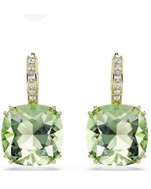 Swarovski Millenia 18K Plated Cushion-Cut Earrings - Green