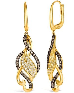 Le Vian Ladies Chocolate And Honey Swirl Earrings Set - Metallic