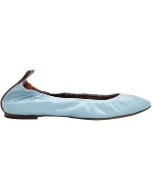 Lanvin Patent Leather Ballerina Flats - Blue
