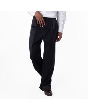 Saint Laurent Flared Tuxedo Trousers, Brand Size 48 (Waist - Blue