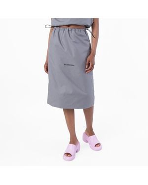 Balenciaga High Waist Shoe Bag Skirt - Grey