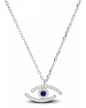 Kylie Harper Sterling Abstract Cz Evil Eye Pendant - Metallic