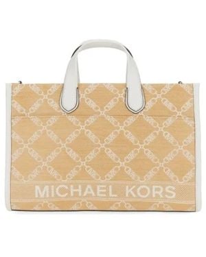 Michael Kors Large Gigi Monogram Jacquard Tote Bag - Natural