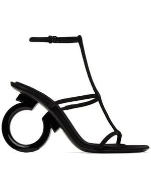 Ferragamo Ferragamo Elina T-Strap Gancini Sandals - Black