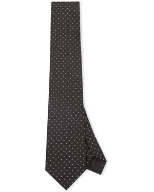 Ferragamo Classic Polka Dot Silk Tie - Brown