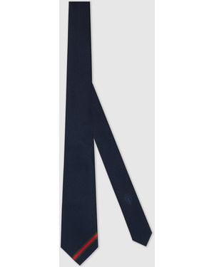 Gucci Web Silk Jacquard Tie - Blue