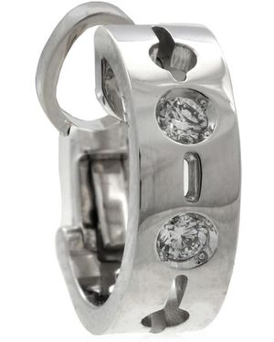 Dinh Van 18K Diamond Pulse Mono Hoop Earring - Gray