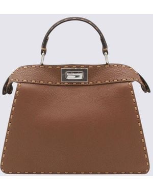 Fendi Leather Peekaboo Iseeu Small Top Handle Bag - Brown